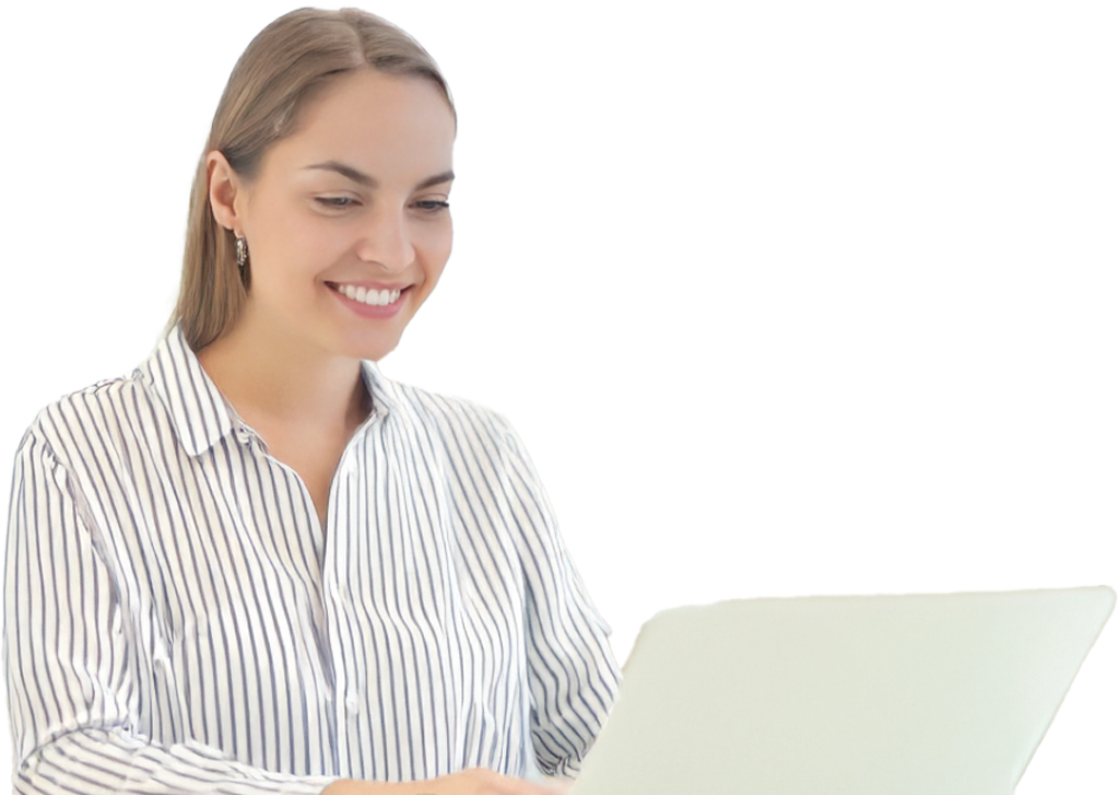 Women typing email